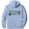 imageWicked For Good Torn Green Logo Front And Back Pullover HoodieDusty Blue