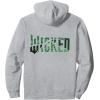 imageWicked For Good Torn Green Logo Front And Back Pullover HoodieHeather Grey