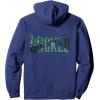 imageWicked For Good Torn Green Logo Front And Back Pullover HoodieNavy Blue