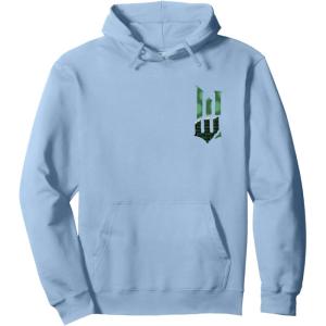 imageWicked For Good Torn Green Logo Front And Back Pullover HoodieDusty Blue