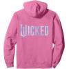 imageWicked For Good Bubble Shimmer Logo Front And Back Pullover HoodieBright Pink