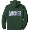 imageWicked For Good Bubble Shimmer Logo Front And Back Pullover HoodieDark Green