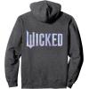 imageWicked For Good Bubble Shimmer Logo Front And Back Pullover HoodieDark Heather Grey