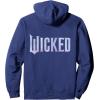 imageWicked For Good Bubble Shimmer Logo Front And Back Pullover HoodieNavy Blue