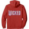 imageWicked For Good Bubble Shimmer Logo Front And Back Pullover HoodieRed