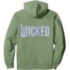 imageWicked For Good Bubble Shimmer Logo Front And Back Pullover HoodieSage Green