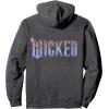 imageWicked For Good Glinda Elegant Logo Front And Back Pullover HoodieDark Heather Grey