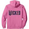 imageWicked For Good Ozian Pattern Logo Front And Back Pullover HoodieBright Pink