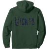 imageWicked For Good Ozian Pattern Logo Front And Back Pullover HoodieDark Green