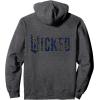 imageWicked For Good Ozian Pattern Logo Front And Back Pullover HoodieDark Heather Grey