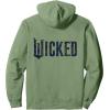 imageWicked For Good Ozian Pattern Logo Front And Back Pullover HoodieSage Green