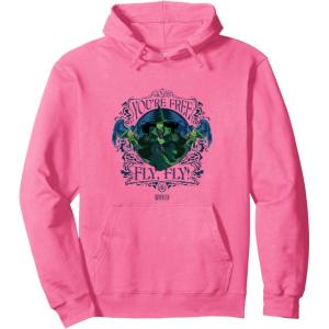 imageWicked For Good Elphaba Youre Free Fly Pullover HoodieBright Pink