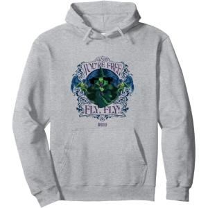imageWicked For Good Elphaba Youre Free Fly Pullover HoodieHeather Grey