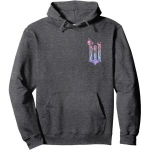 imageWicked For Good Glinda Elegant Logo Front And Back Pullover HoodieDark Heather Grey