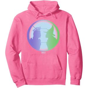 imageWicked For Good Glinda ampamp Elphaba Face to Face Pullover HoodieBright Pink