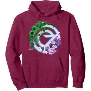 imageWicked For Good Oz Logo Floral and Vine Pullover HoodieBurgundy