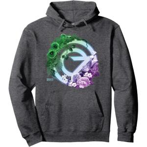imageWicked For Good Oz Logo Floral and Vine Pullover HoodieDark Heather Grey