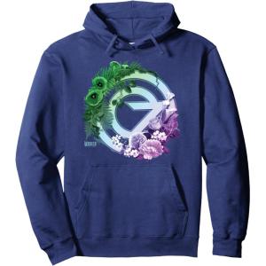imageWicked For Good Oz Logo Floral and Vine Pullover HoodieNavy Blue