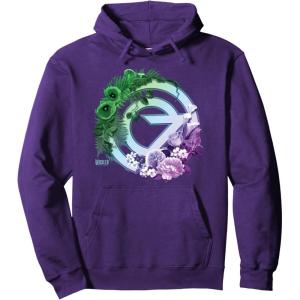 imageWicked For Good Oz Logo Floral and Vine Pullover HoodiePurple