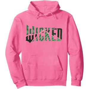 imageWicked For Good Torn Green Collage Logo Pullover HoodieBright Pink