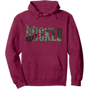 imageWicked For Good Torn Green Collage Logo Pullover HoodieBurgundy