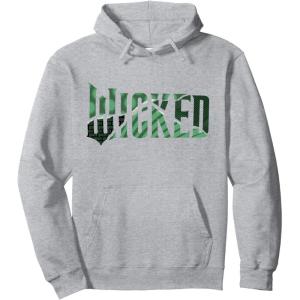 imageWicked For Good Torn Green Collage Logo Pullover HoodieHeather Grey