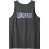 imageWicked For Good Bubble Shimmer Logo Front And Back Tank TopDark Heather Grey