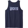 imageWicked For Good Bubble Shimmer Logo Front And Back Tank TopNavy Blue