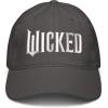 imageWicked Movie White Logo Adjustable Puff Embroidered Baseball HatAsphalt Grey