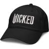 imageWicked Movie White Logo Adjustable Puff Embroidered Baseball HatBlack