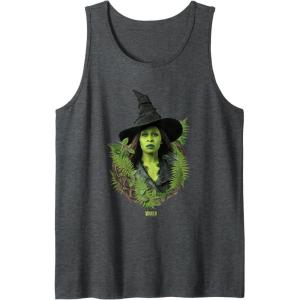 imageWicked For Good Elphaba Bold Portrait ampamp Greenery Tank TopDark Heather Grey