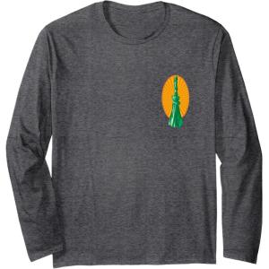 imageWicked For Good Elphaba Flying Front And Back Long Sleeve TShirtDark Heather Grey