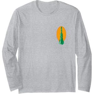 imageWicked For Good Elphaba Flying Front And Back Long Sleeve TShirtHeather Grey