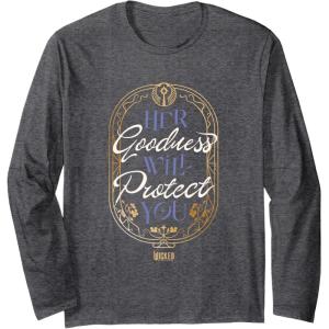 imageWicked For Good Her Goodness Will Protect You Long Sleeve TShirtDark Heather Grey