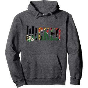 imageWicked For Good Wicked Witch Poster Logo Pullover HoodieDark Heather Grey