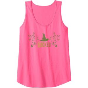 imageWicked Movie Logo Elphaba Hat Floral Tank TopNeon Pink
