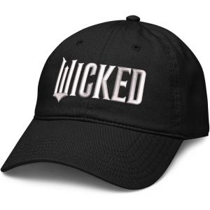 imageWicked Movie White Logo Adjustable Puff Embroidered Baseball HatBlack