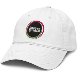 imageWicked Pink And Green Circle Logo White Adjustable Baseball HatWhite