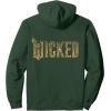 imageWicked For Good Ozian Gold Logo Front And Back Pullover HoodieDark Green
