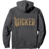 imageWicked For Good Ozian Gold Logo Front And Back Pullover HoodieDark Heather Grey