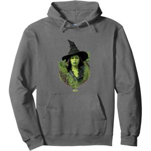 imageWicked For Good Elphaba Bold Portrait ampamp Greenery Pullover HoodieAsphalt Grey