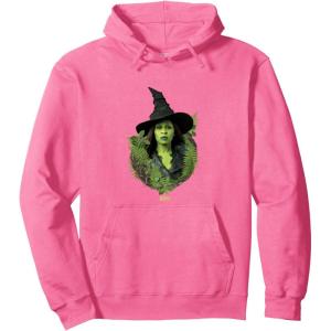imageWicked For Good Elphaba Bold Portrait ampamp Greenery Pullover HoodieBright Pink