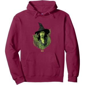 imageWicked For Good Elphaba Bold Portrait ampamp Greenery Pullover HoodieBurgundy