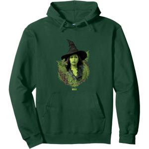 imageWicked For Good Elphaba Bold Portrait ampamp Greenery Pullover HoodieDark Green
