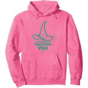 imageWicked For Good Elphaba Watchful Hat Pullover HoodieBright Pink