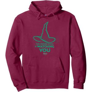 imageWicked For Good Elphaba Watchful Hat Pullover HoodieBurgundy