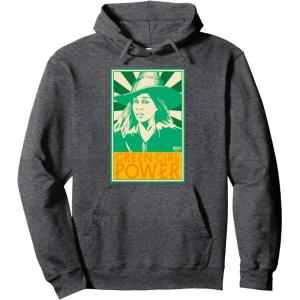 imageWicked For Good Green Girl Power Pullover HoodieDark Heather Grey