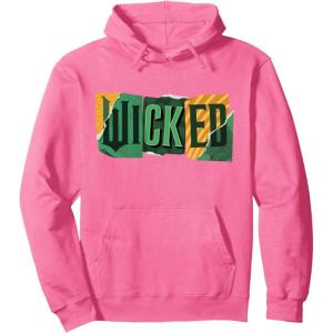 imageWicked For Good Torn Patchwork Logo Pullover HoodieBright Pink