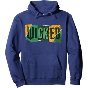 imageWicked For Good Torn Patchwork Logo Pullover HoodieNavy Blue