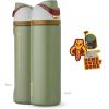 imageOwala Wicked FreeSip Insulated Stainless Steel Water Bottle with Straw for Sports and Travel BPAFree Sports Water Bottle 32 oz Glinda PinkBoba Fett